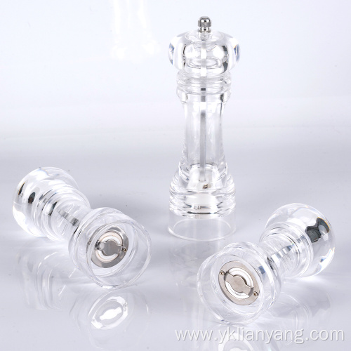 Transparent acrylic salt and pepper grinder ceramic mill